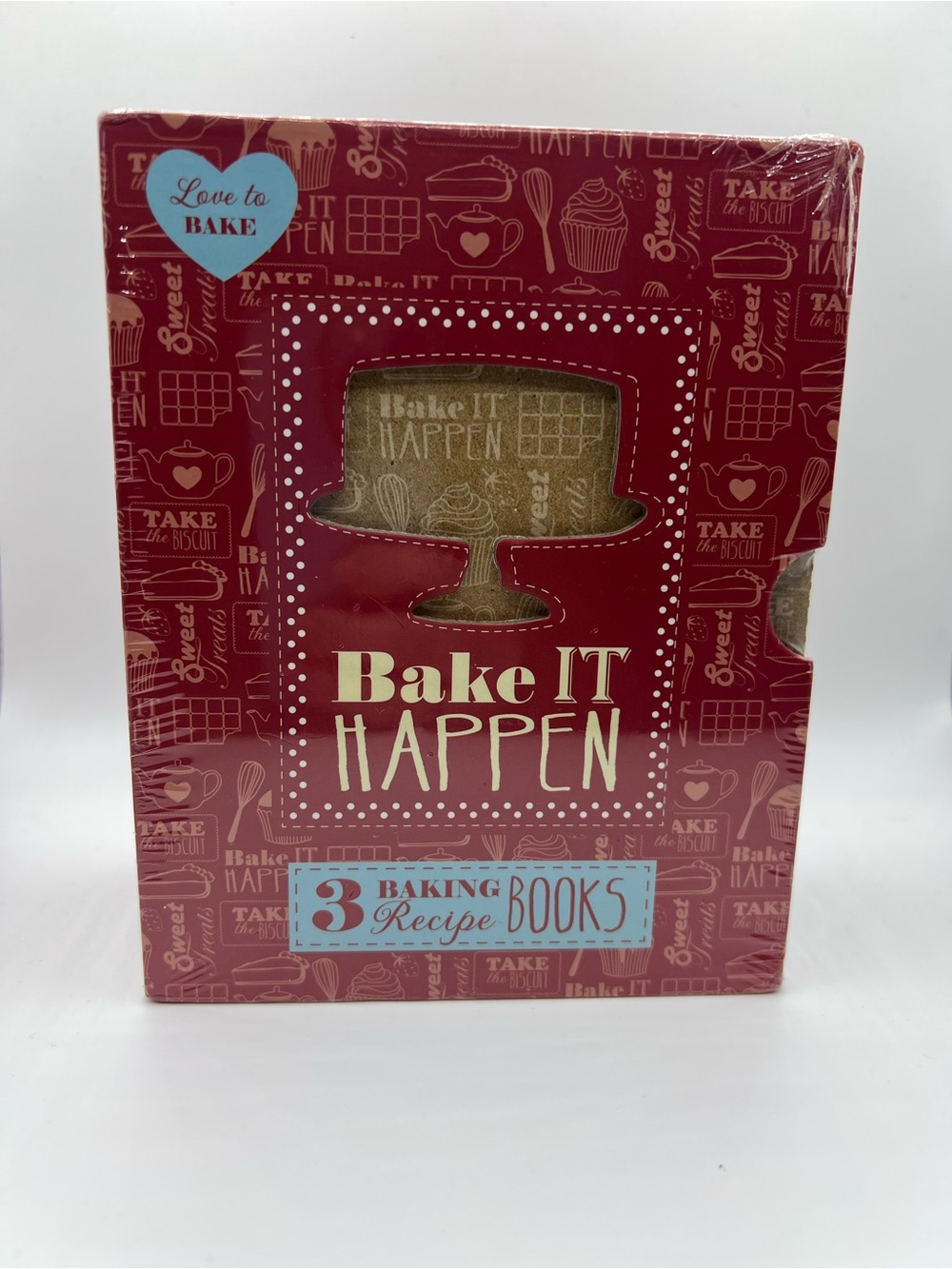 Bake It Happen 3 Baking Recipe Books Box Set Cupcakes Cakes Chocolate NEW SEALED